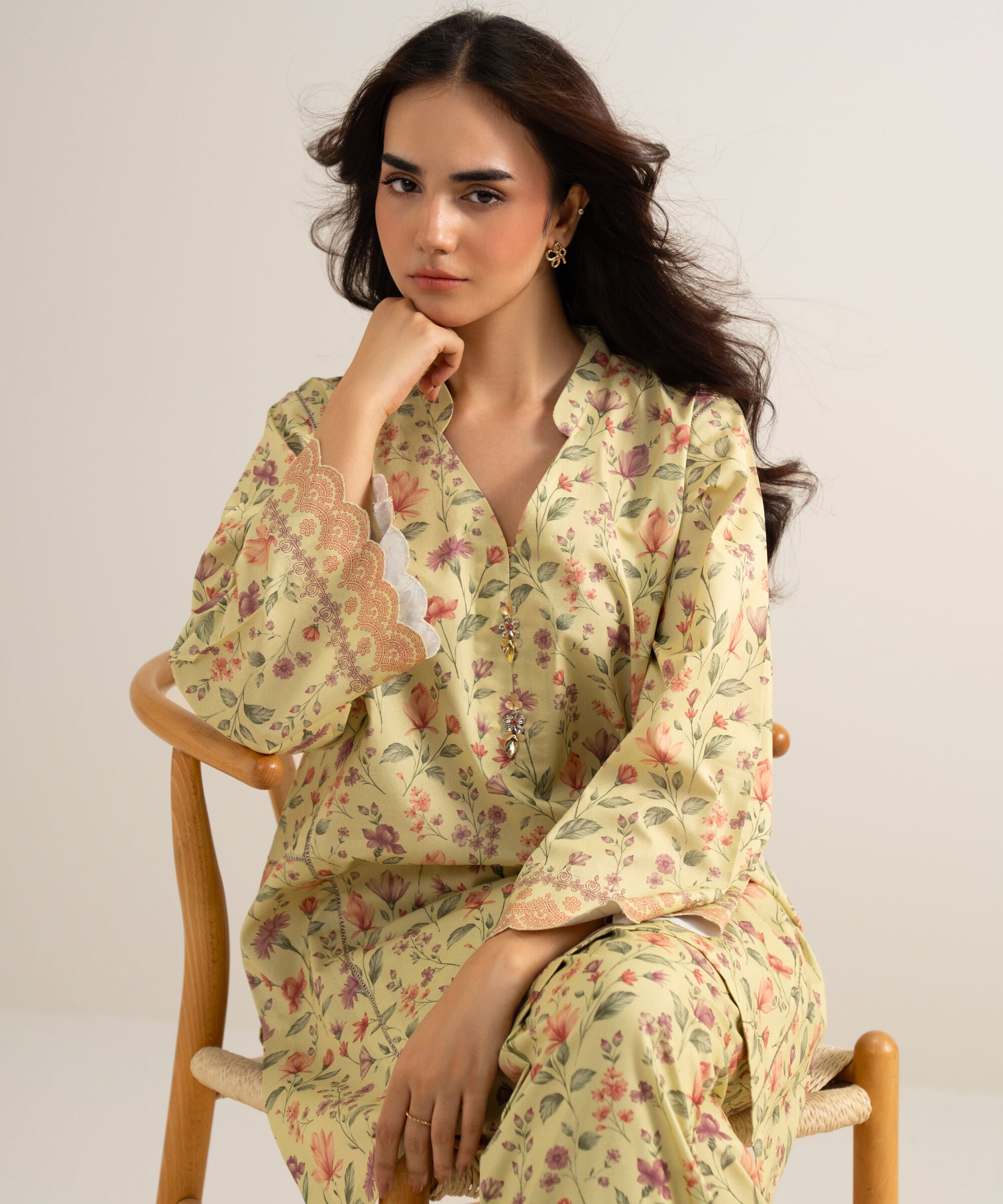 2 Piece - Printed Lawn Suit 0U2TDDS26V62