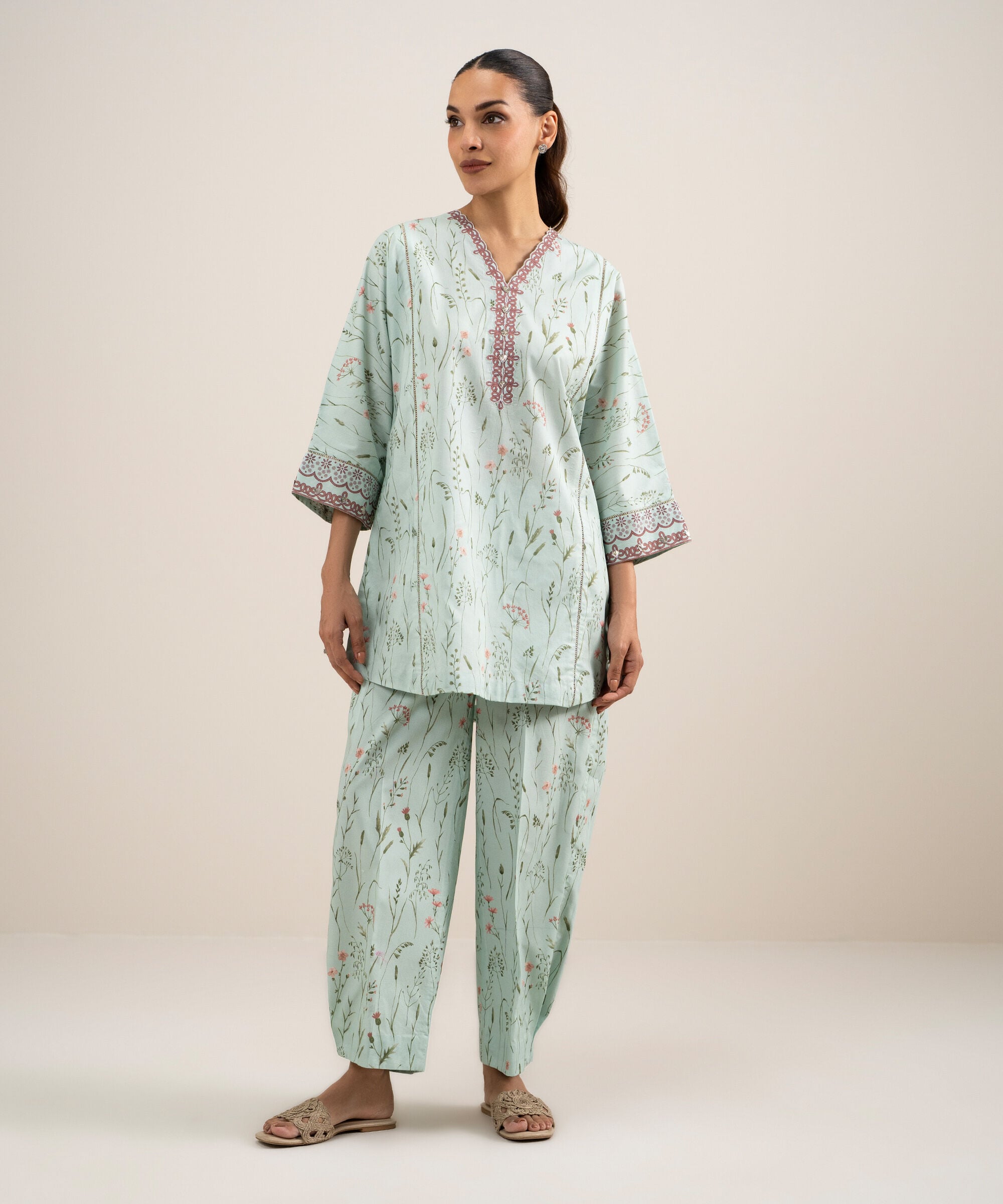 2 Piece - Printed Lawn Suit 0U2TDDS26V63