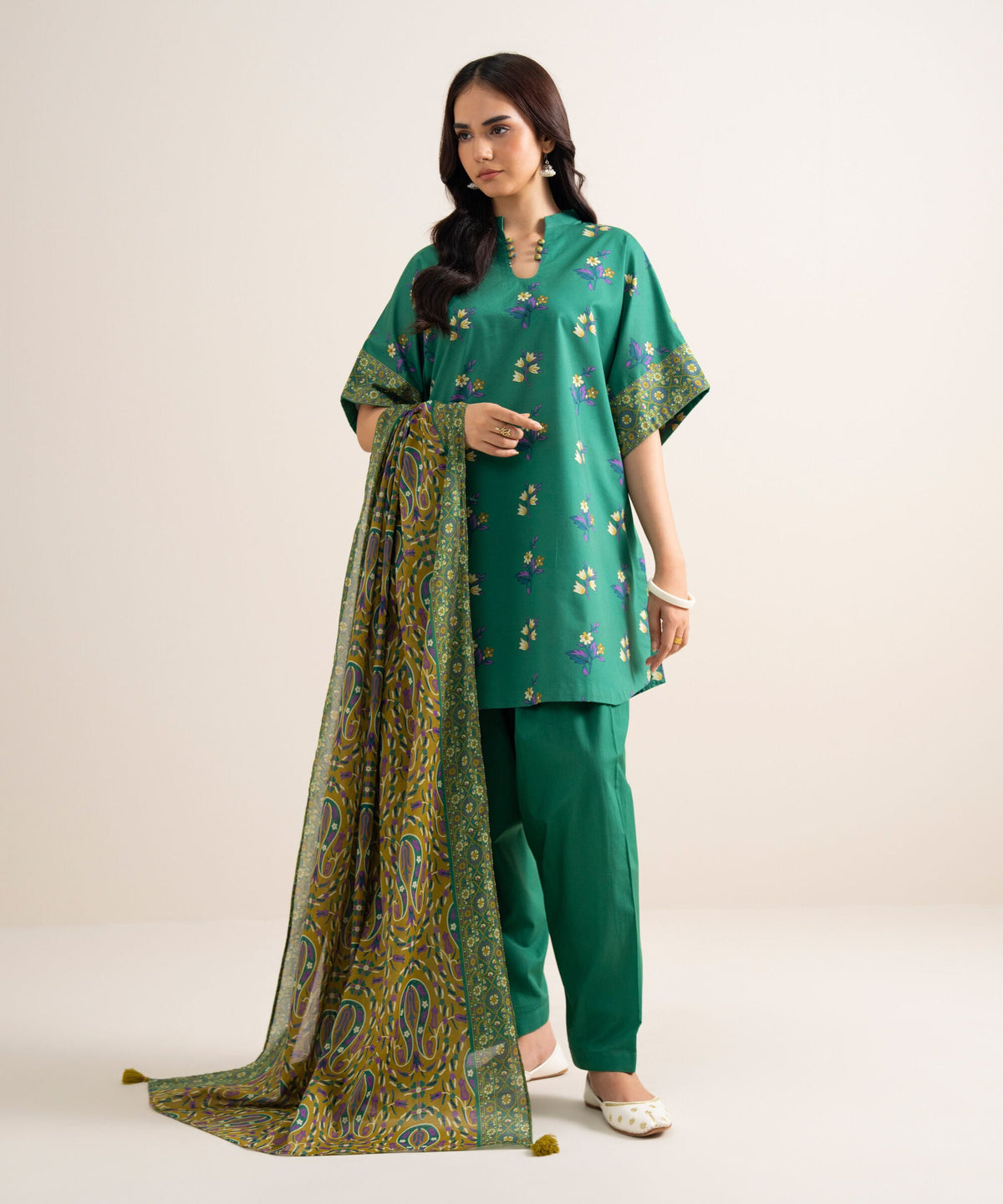3 Piece - Printed Lawn Suit 0U3PADD26V85