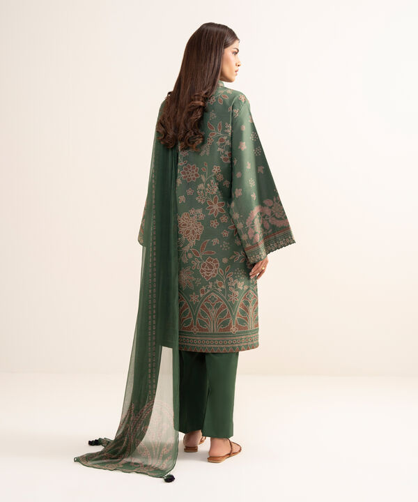 3 Piece - Printed Zari Lawn Suit