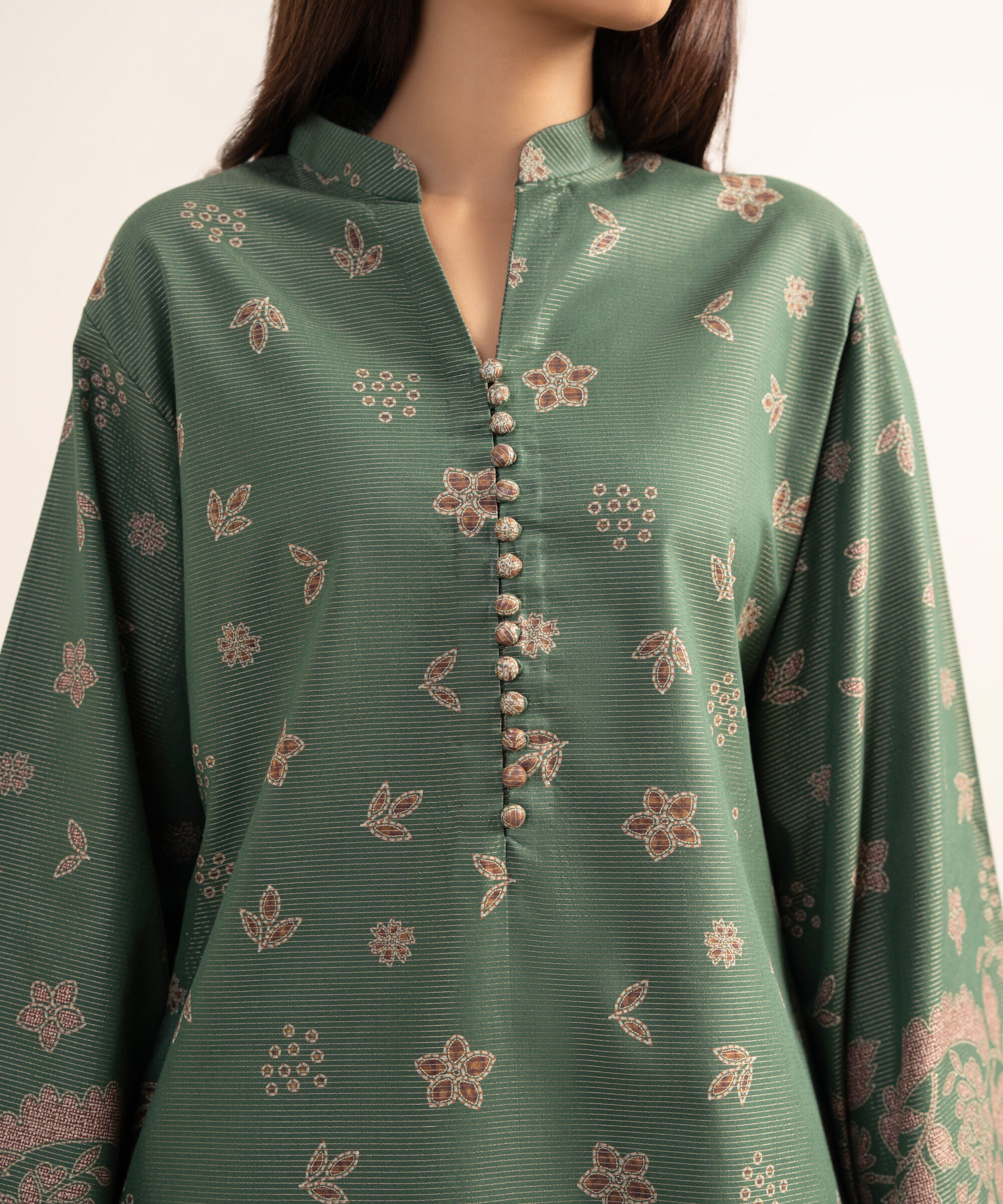 3 Piece - Printed Zari Lawn Suit