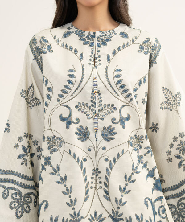 3 Piece - Printed Zari Lawn Suit