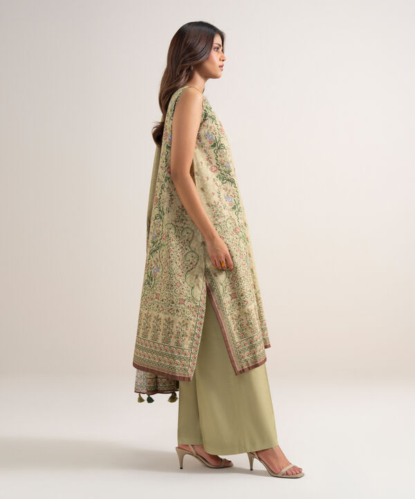 3 Piece - Printed Zari Lawn Suit