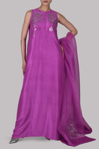 Byzantium Embellished Raw Silk Maxi