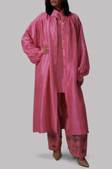 Fandango Pink Raw Silk Jacket Set