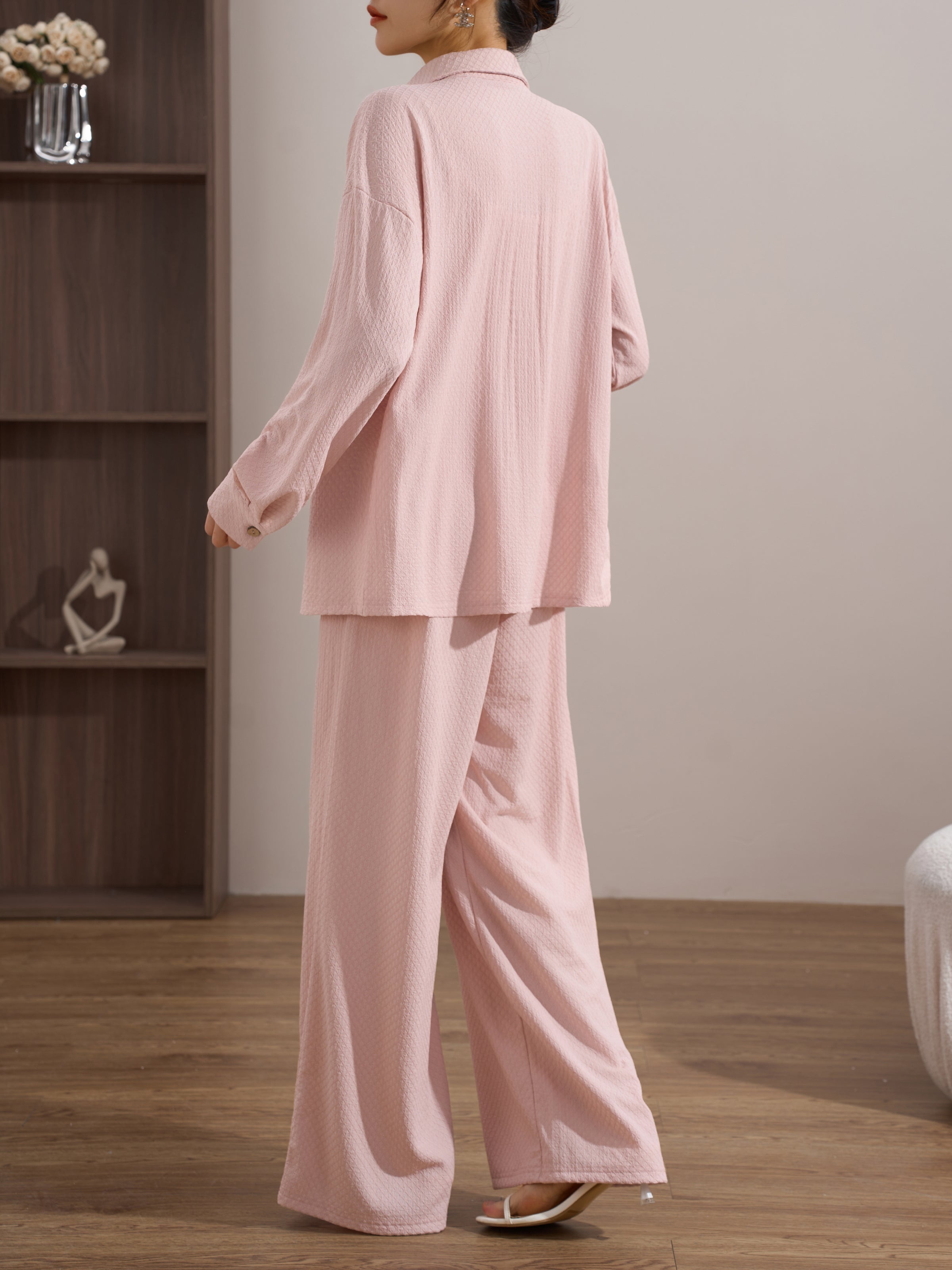 Texas Baby Pink Textured Suit