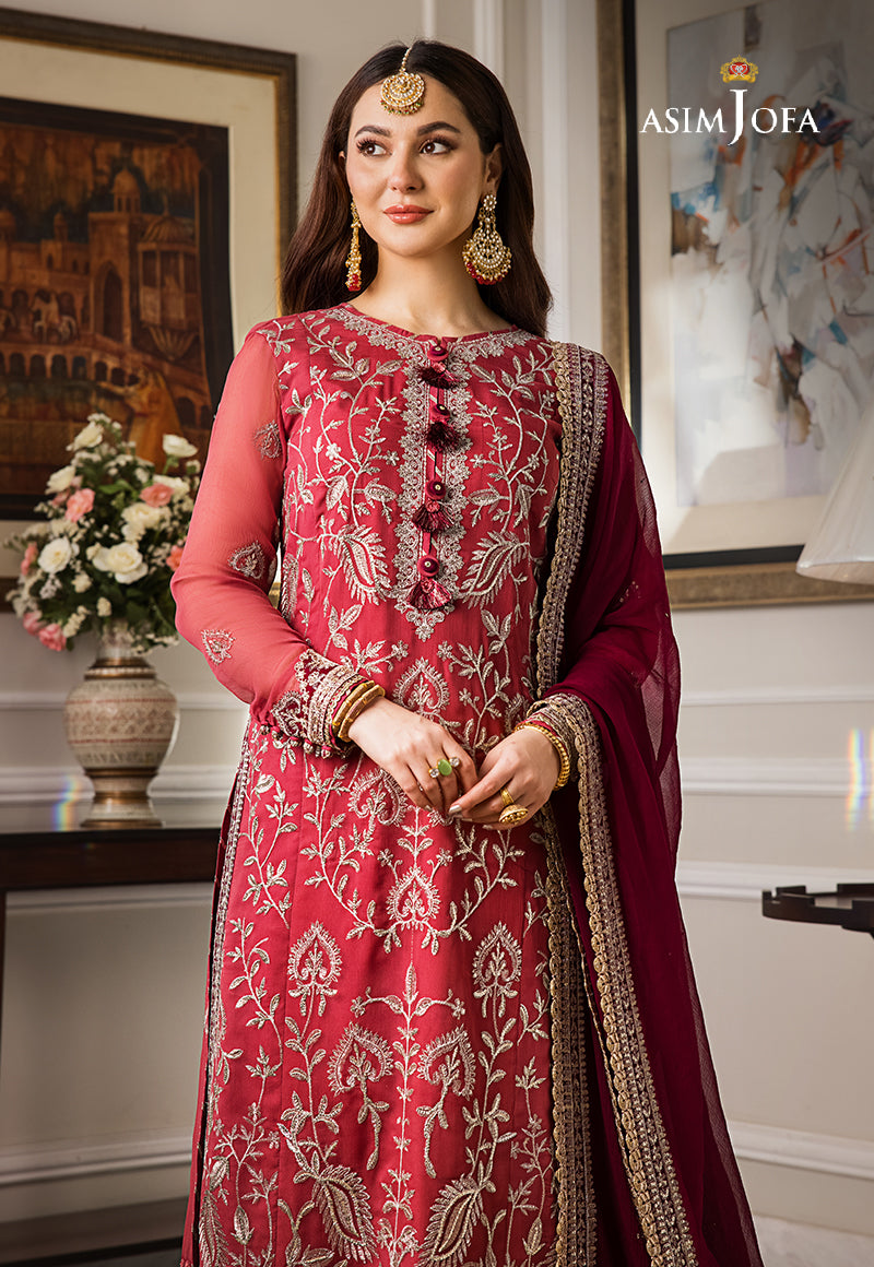 AJZS-28 EMBROIDERED ORGANZA 2 PCS