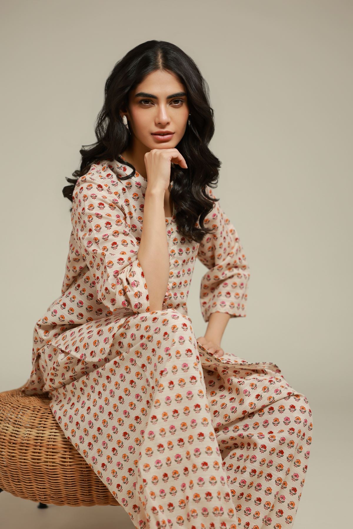 Short Floral Kurta
