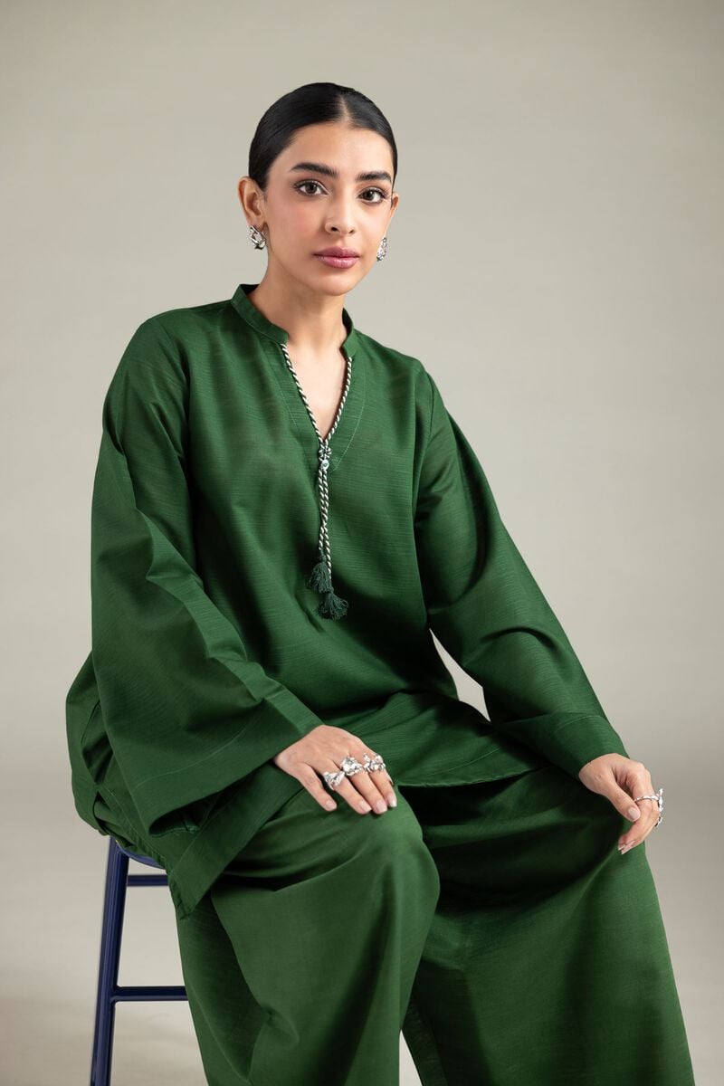 Solid Drawstring Kurta
