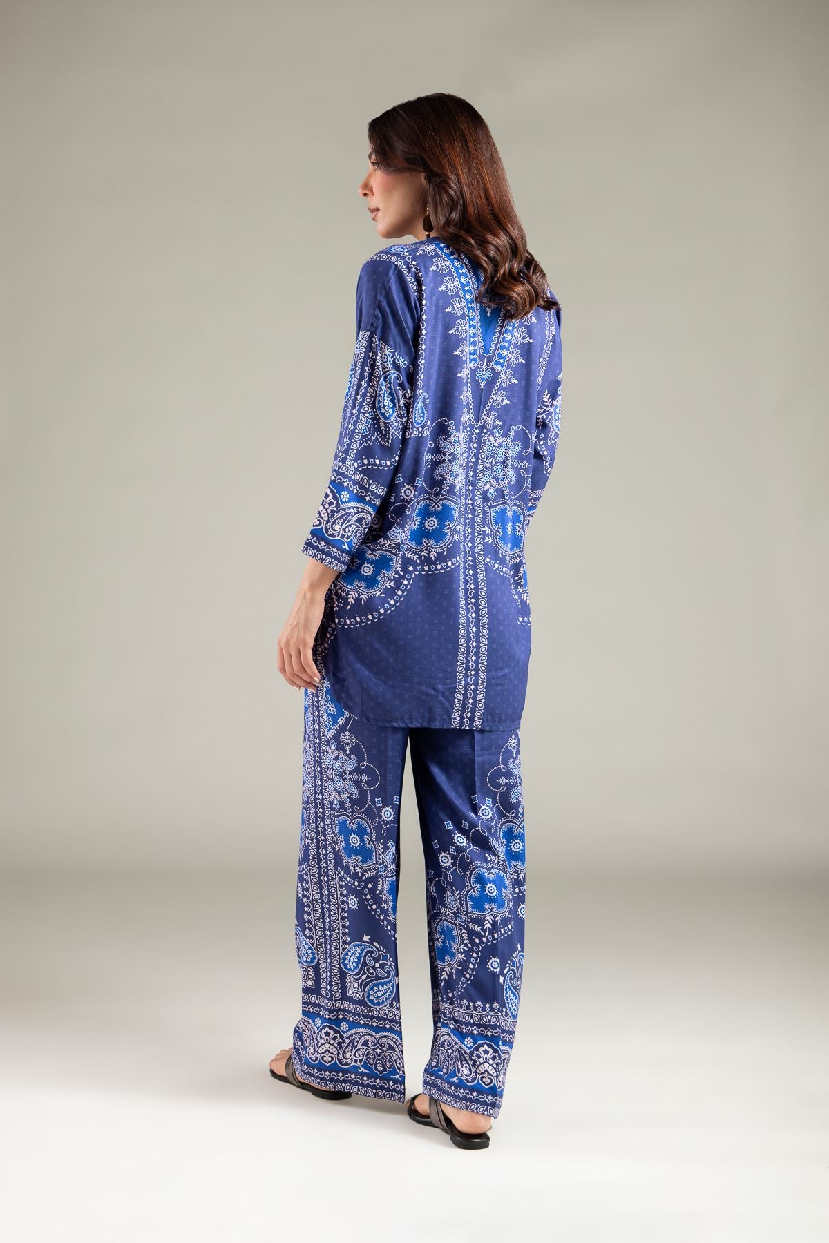 Paisley Band-Collar Kurta