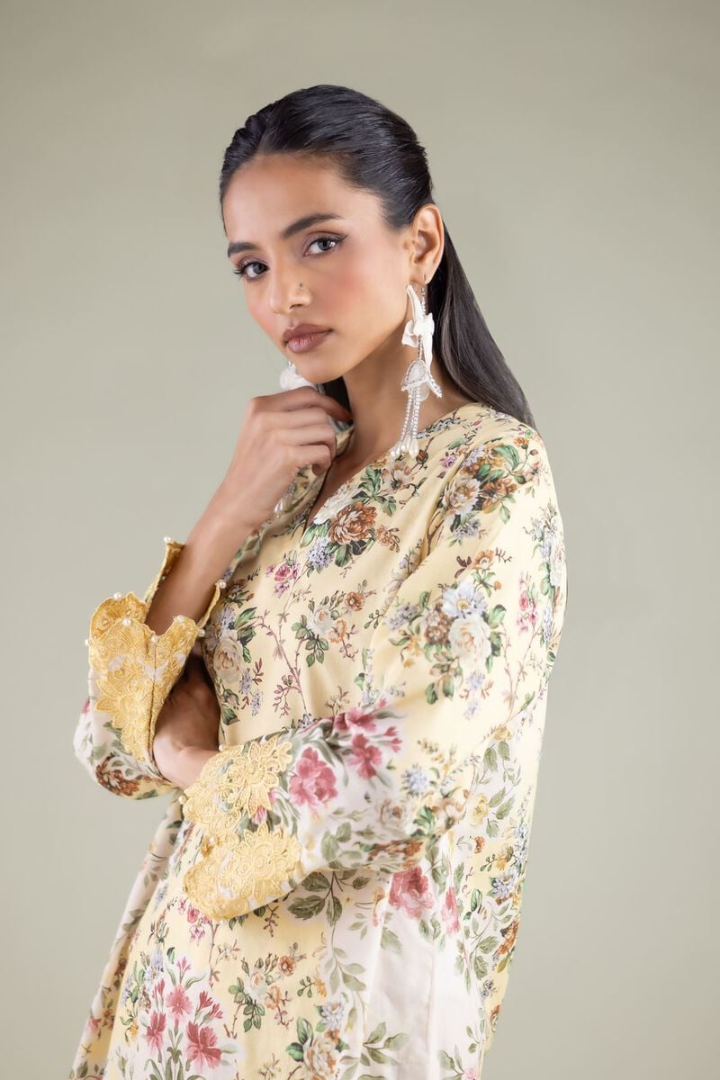 Floral V-Neck Kurta
