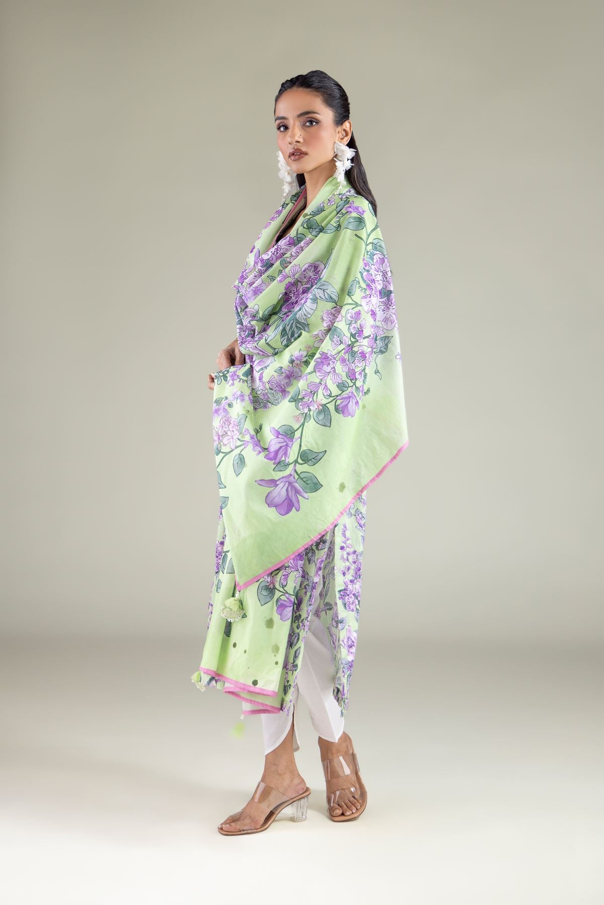 Floral Tassel Dupatta