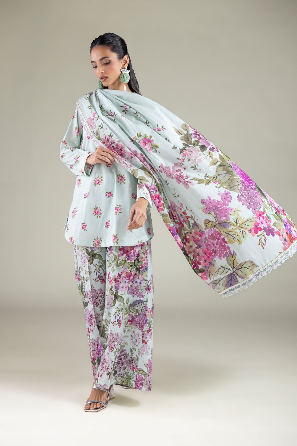 Floral Lace Dupatta