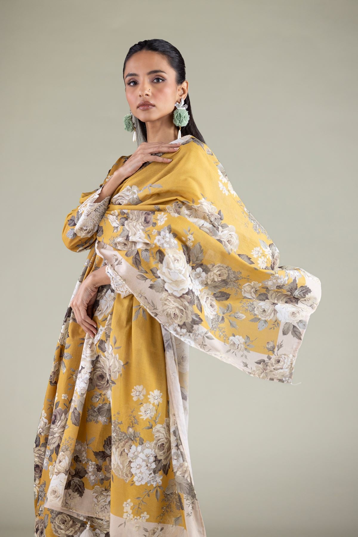 Floral Draped Dupatta