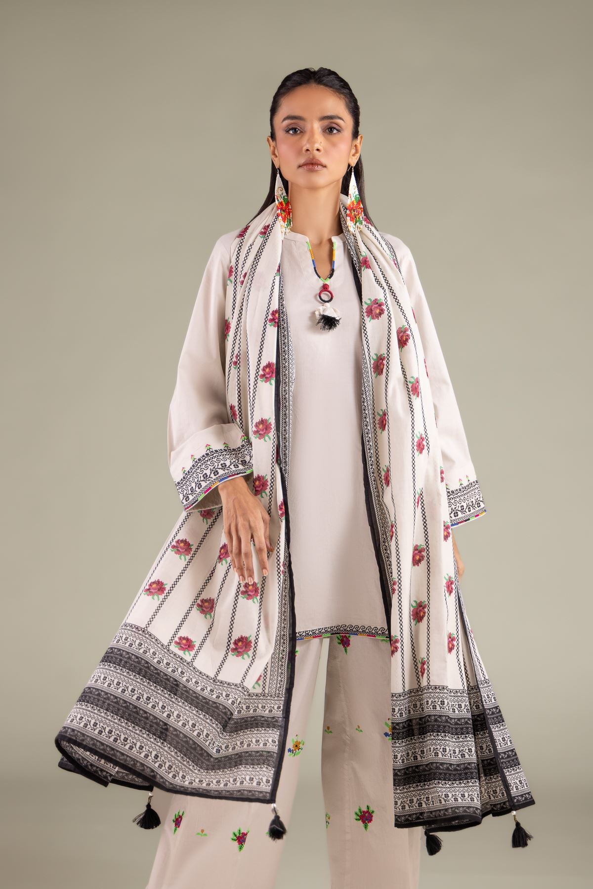 Draped Tassel Dupatta