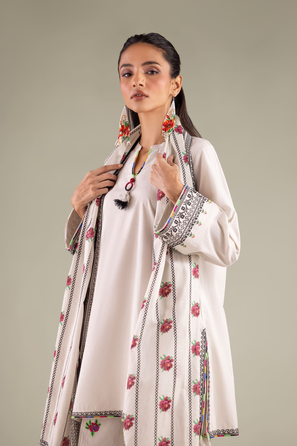 Draped Tassel Dupatta