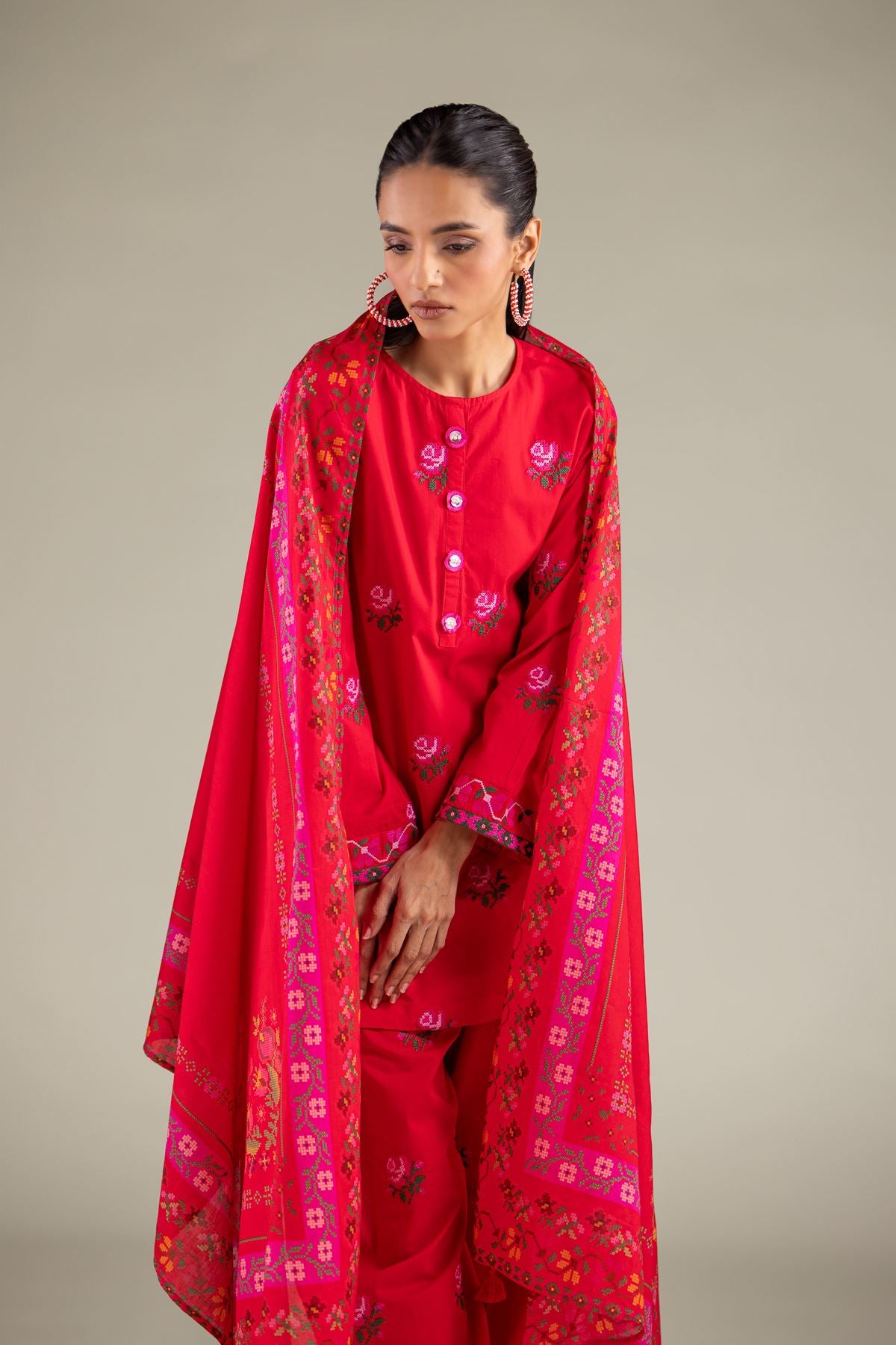 All-Season Floral Dupatta
