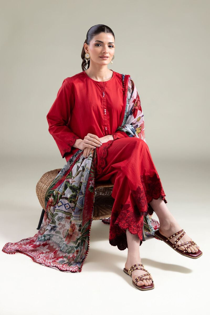 Floral Threadwork Pants