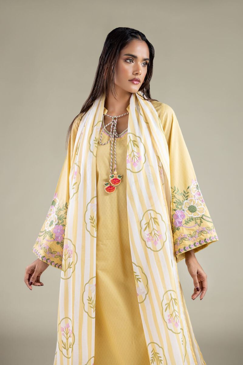 Floral Striped Dupatta