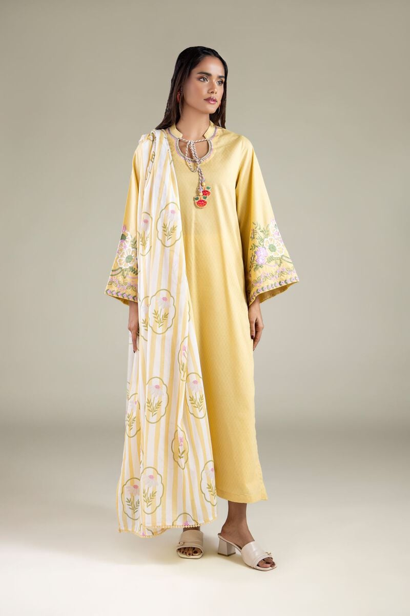 Floral Striped Dupatta