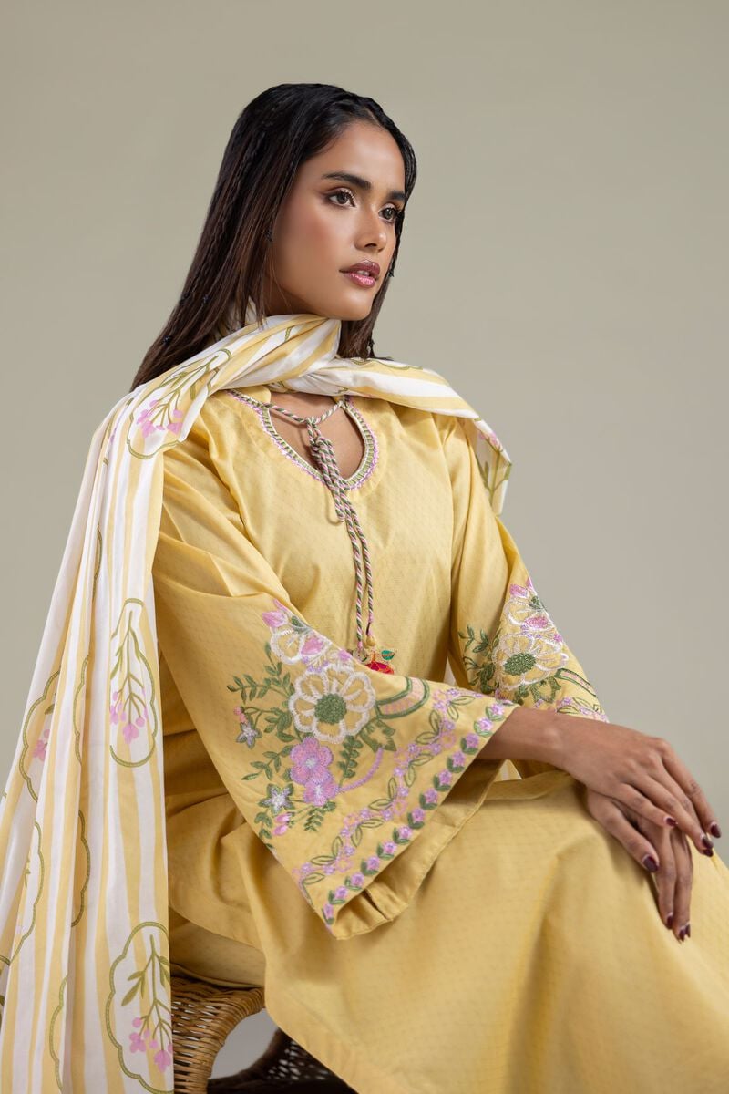 Floral Striped Dupatta