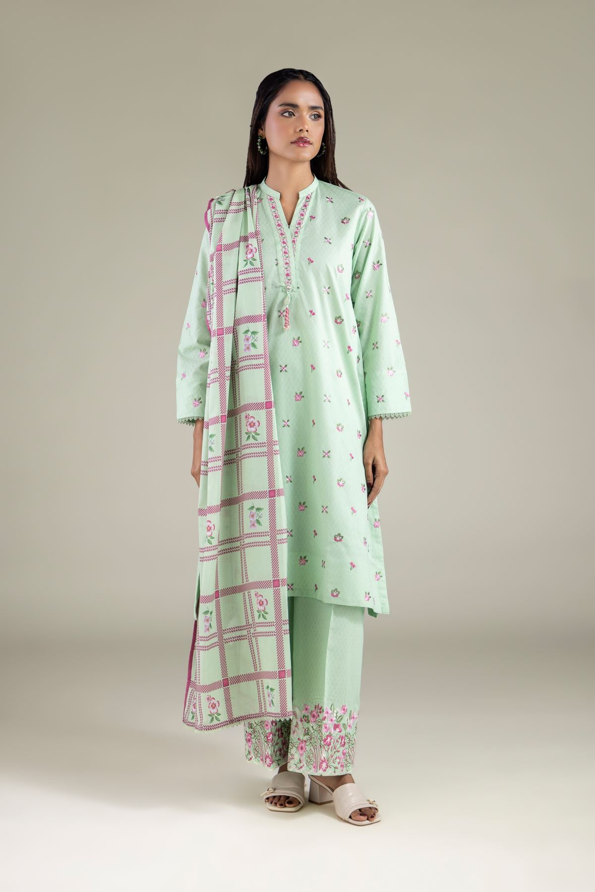 Floral Geometric Dupatta