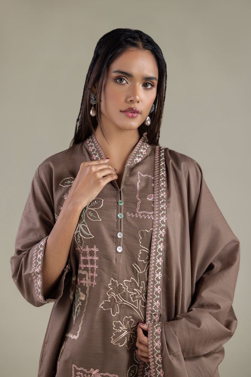 Solid Threadwork Dupatta
