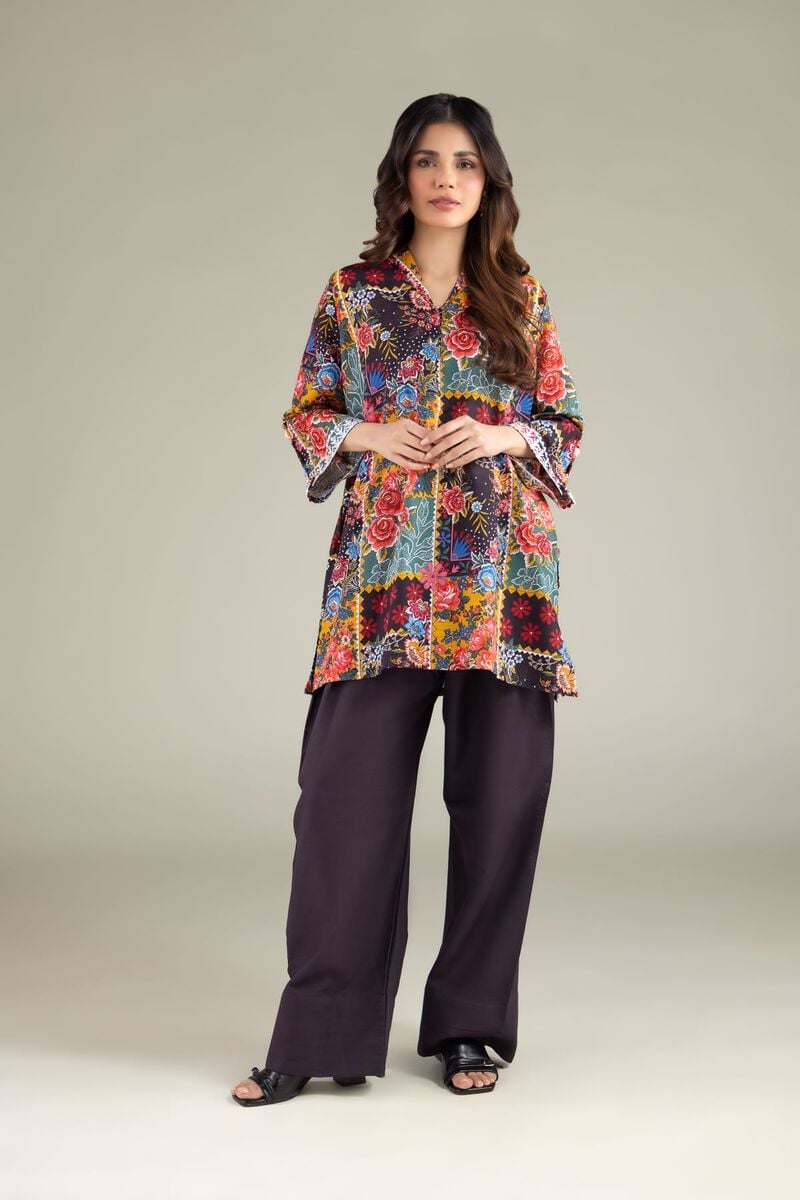 Floral V-Neck Kurta