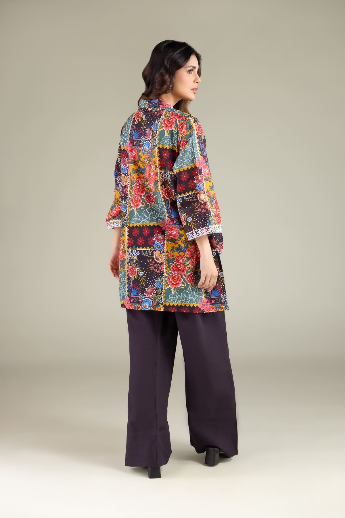 Floral V-Neck Kurta