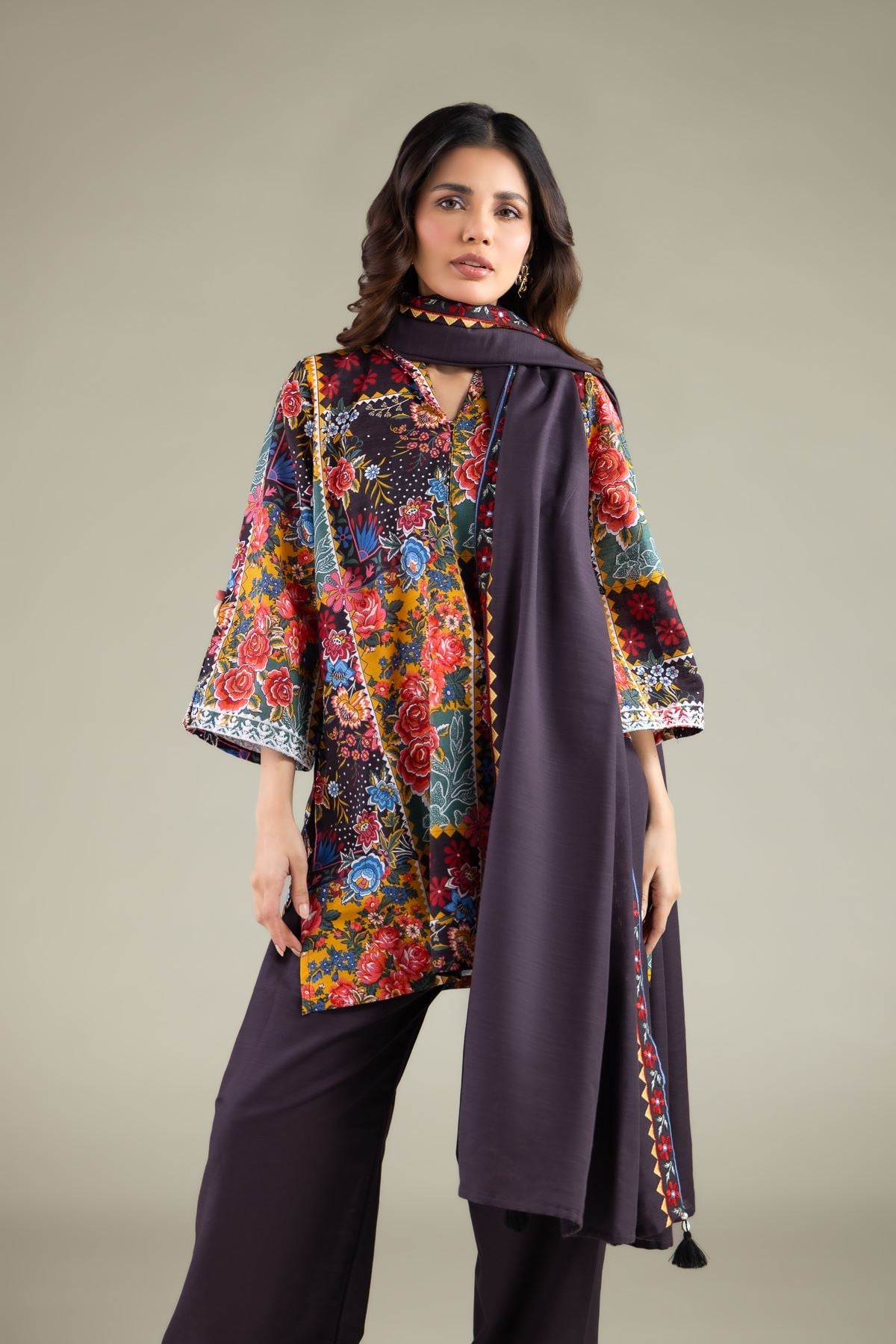 Floral Tassel Dupatta