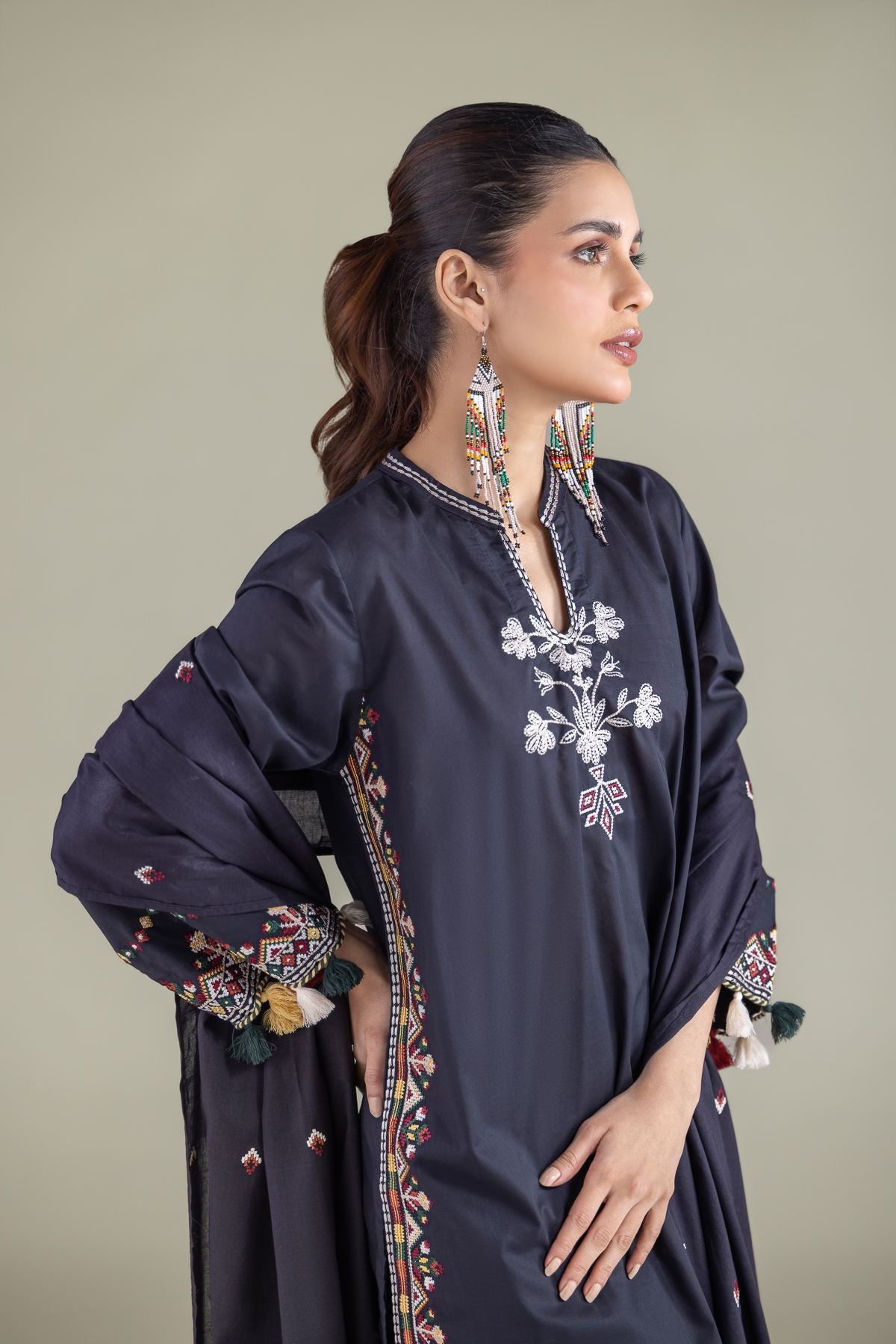 Draped Geometric Dupatta