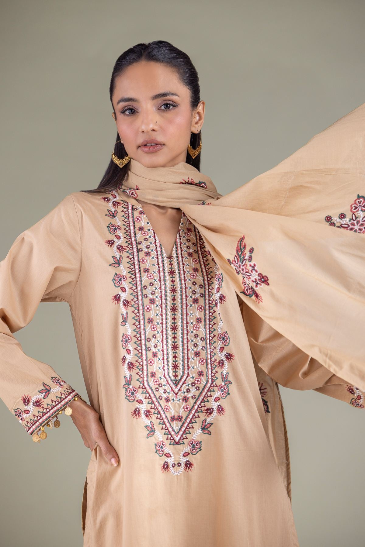 Floral Draped Dupatta