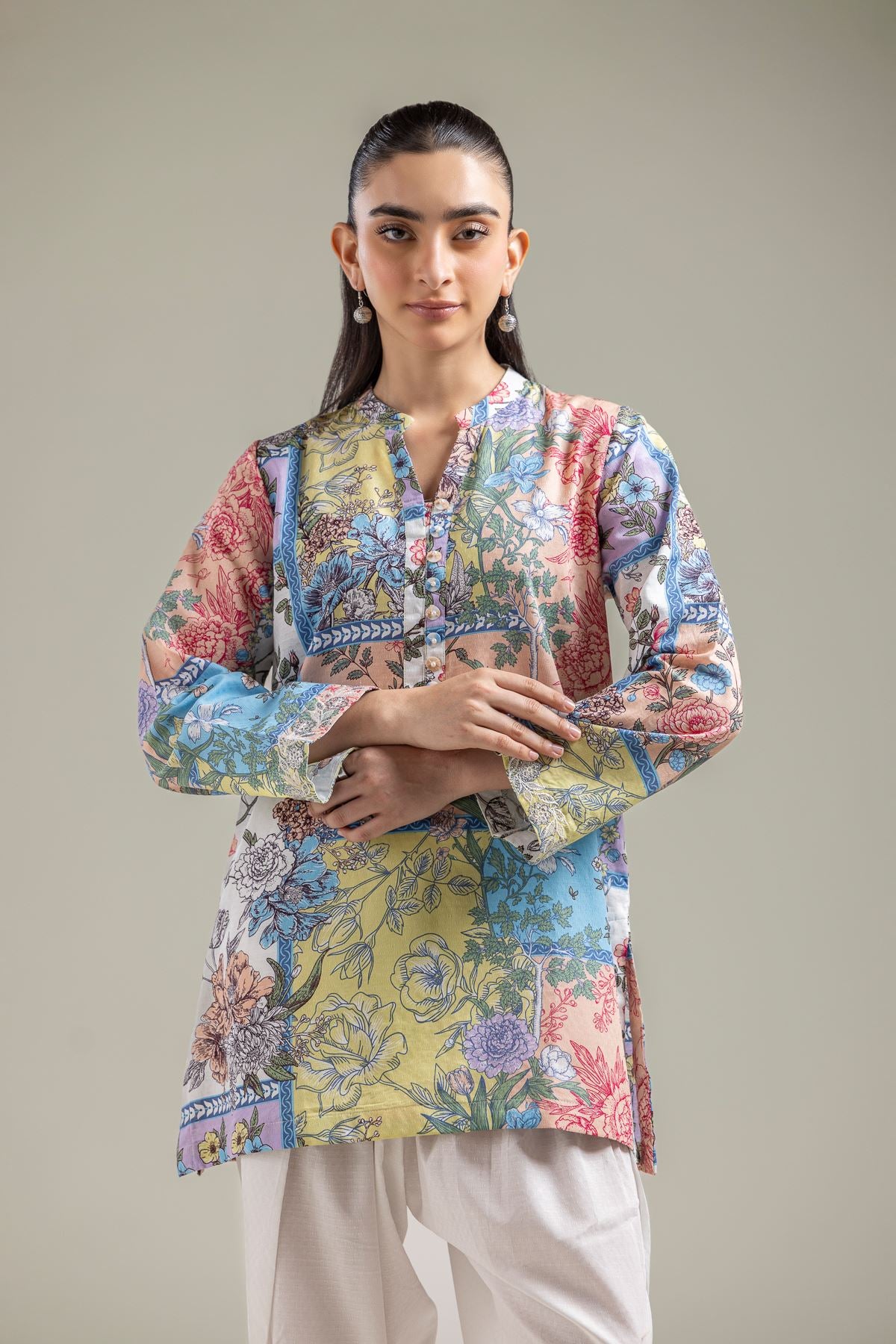 Button-Down Cotton Kurta