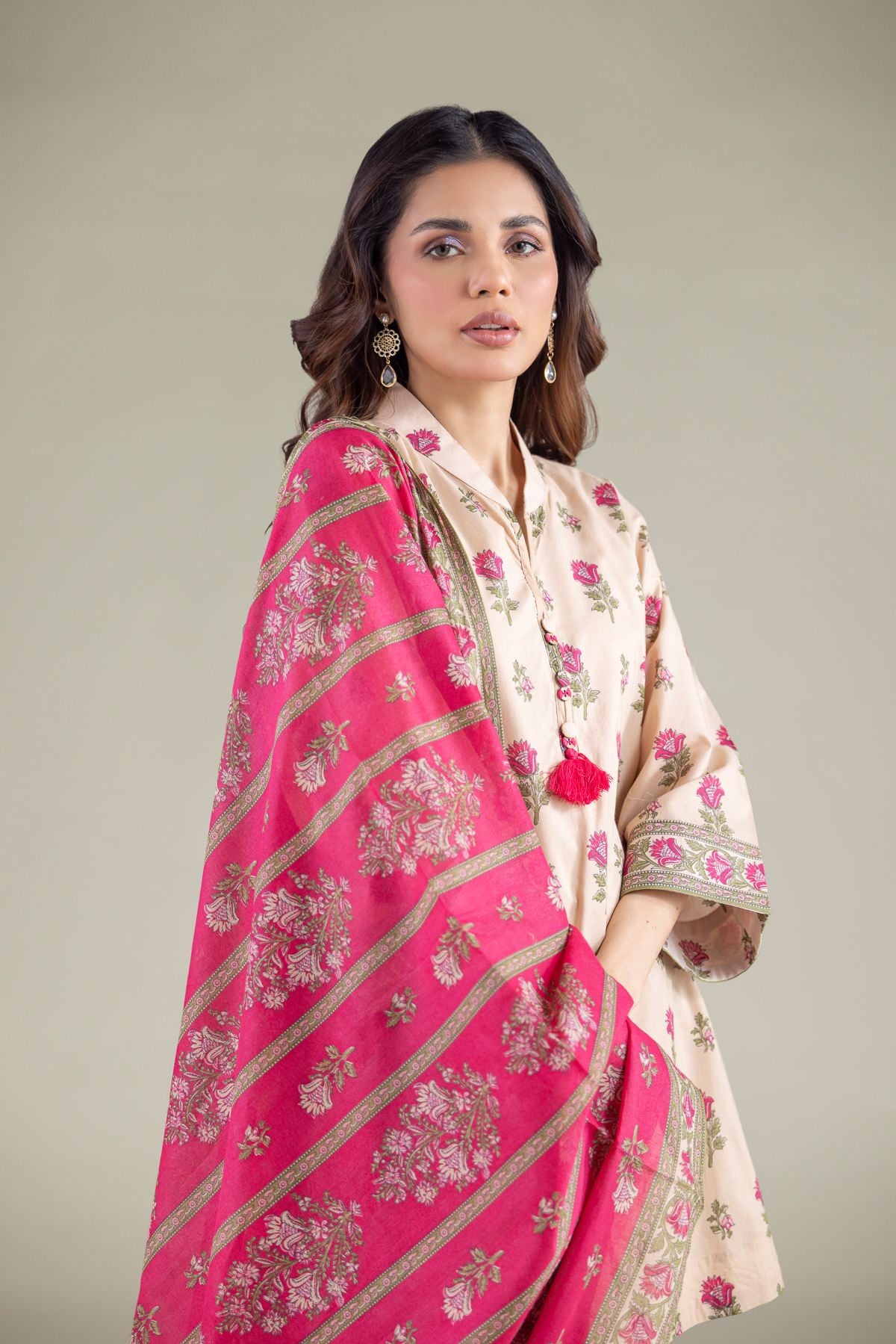 Striped Tassel Dupatta