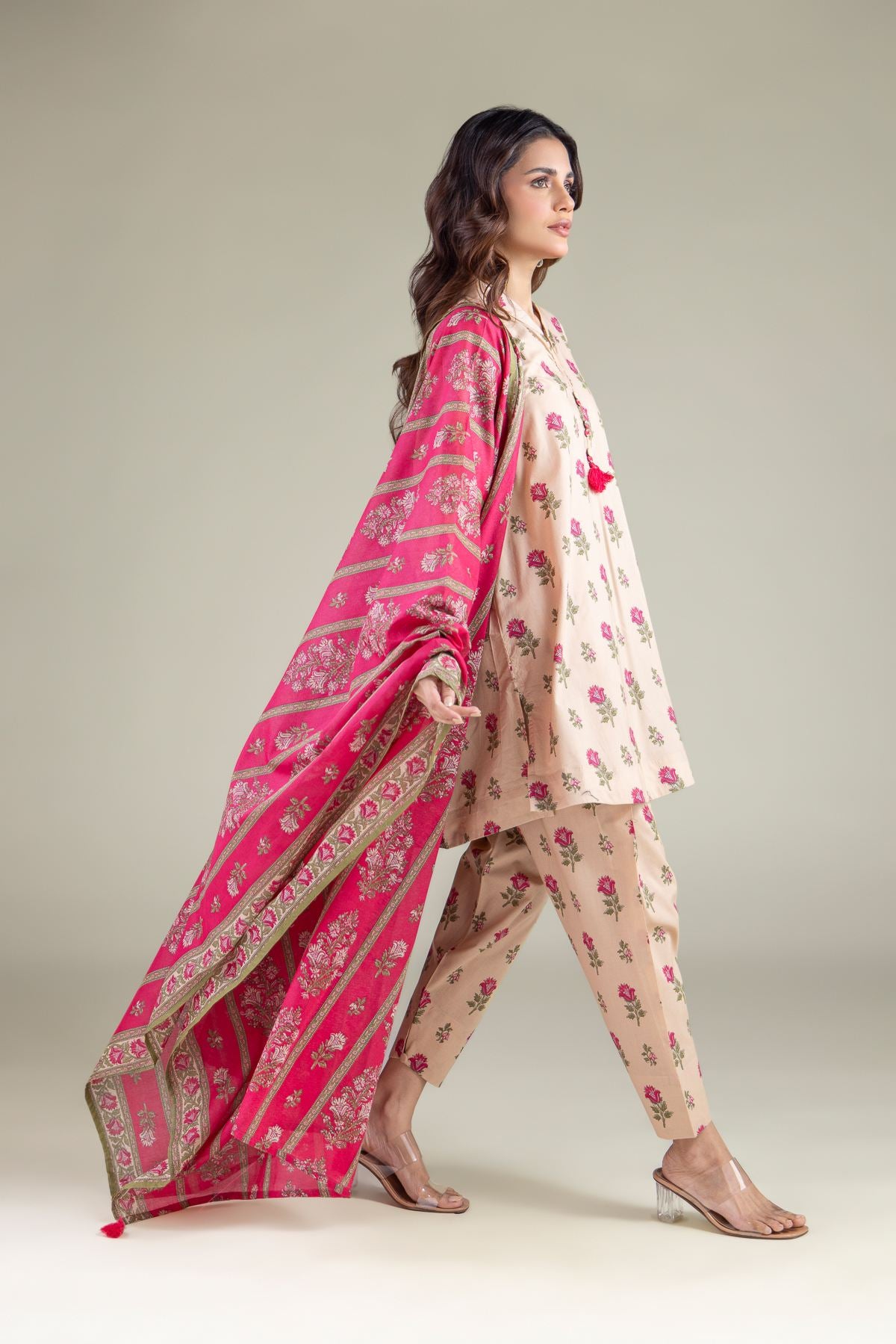 Striped Tassel Dupatta