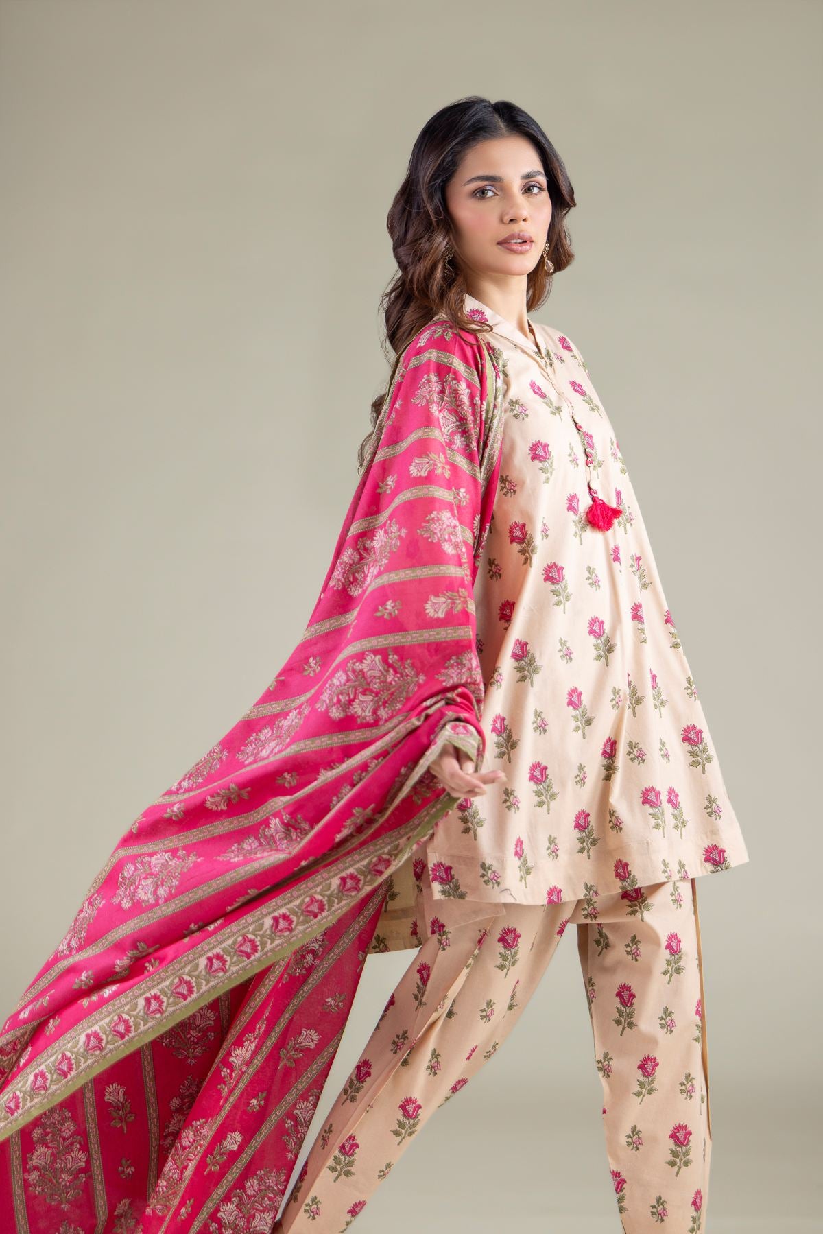 Striped Tassel Dupatta