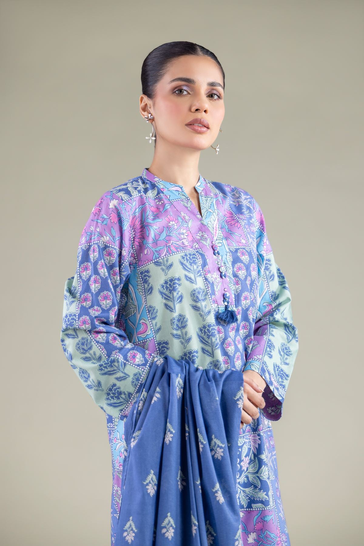 Floral Tassel Dupatta