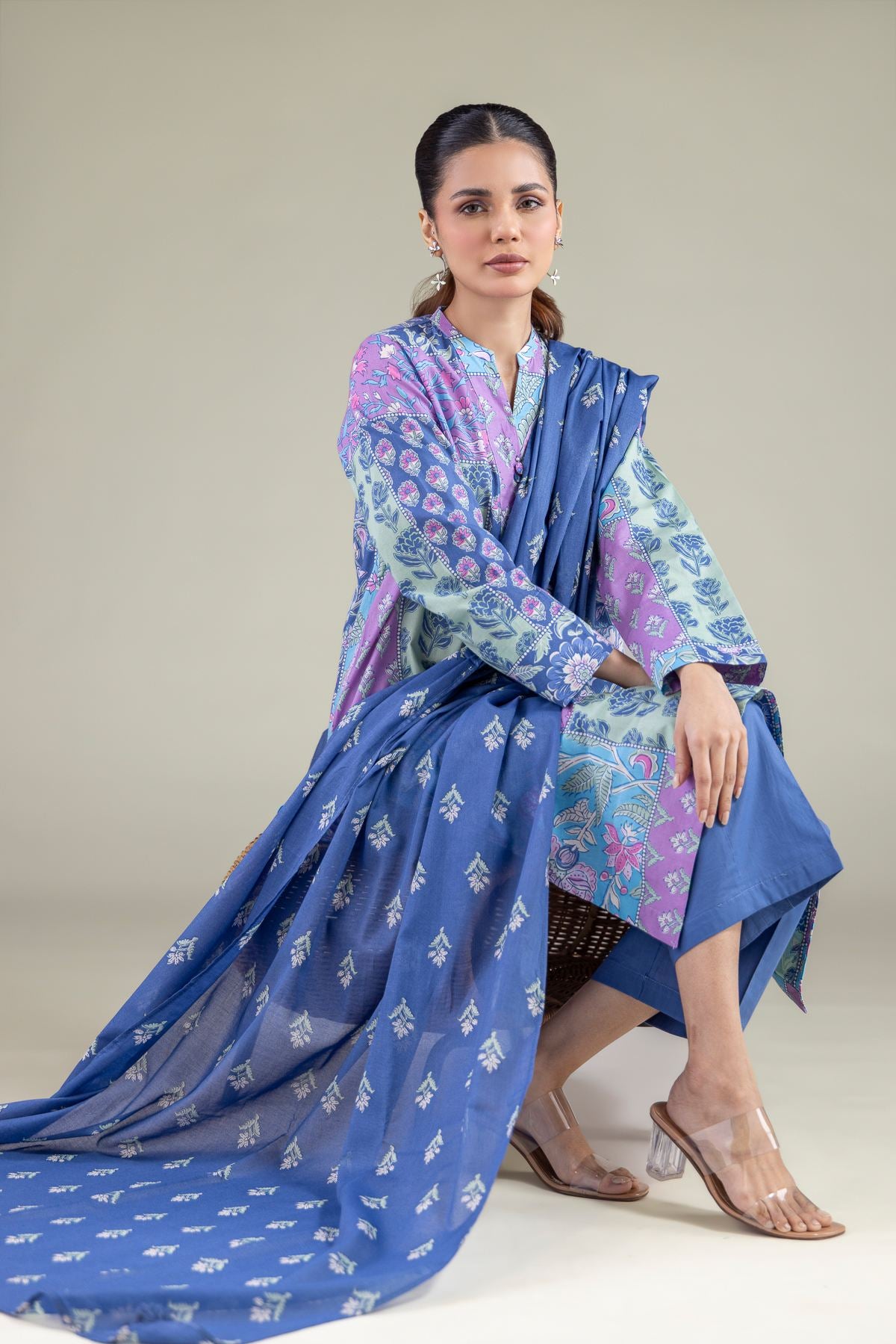 Floral Tassel Dupatta