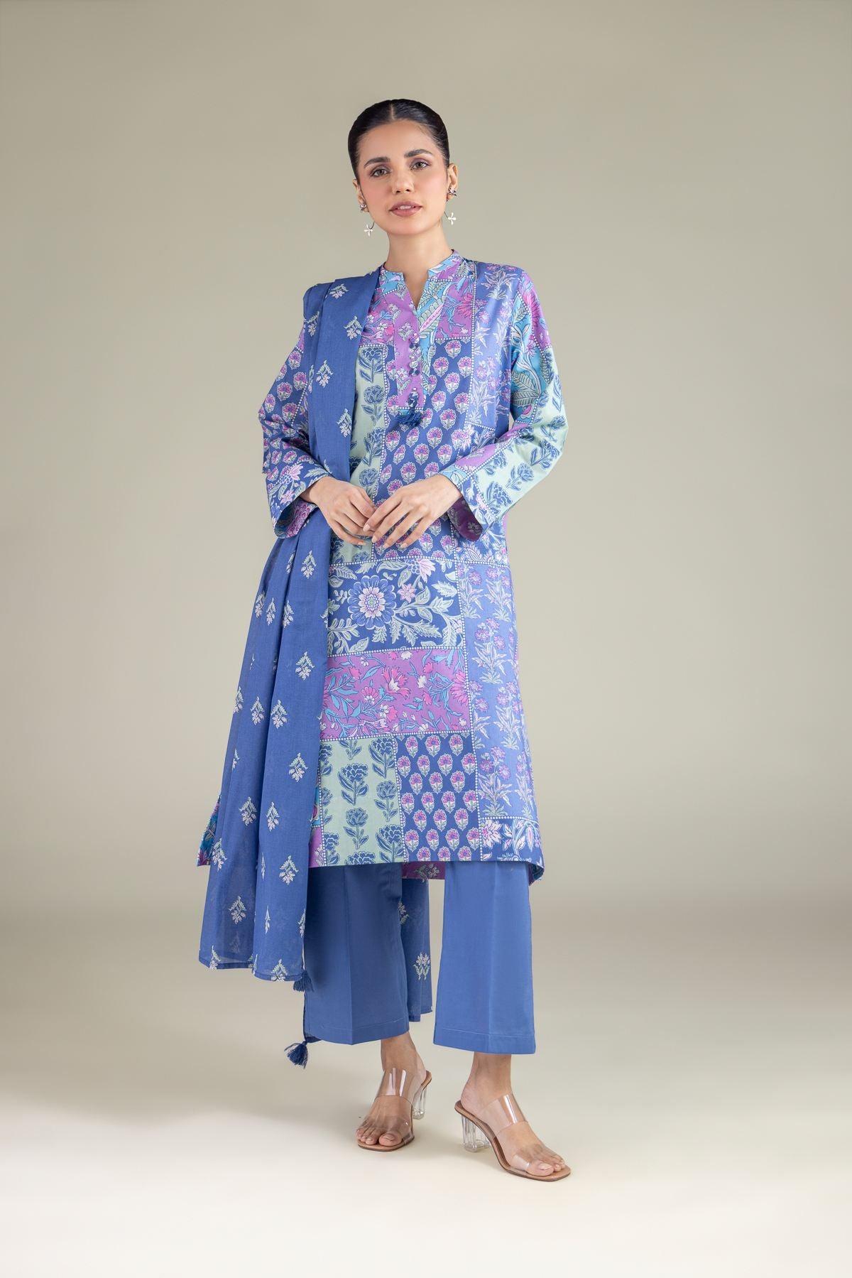 Floral Tassel Dupatta