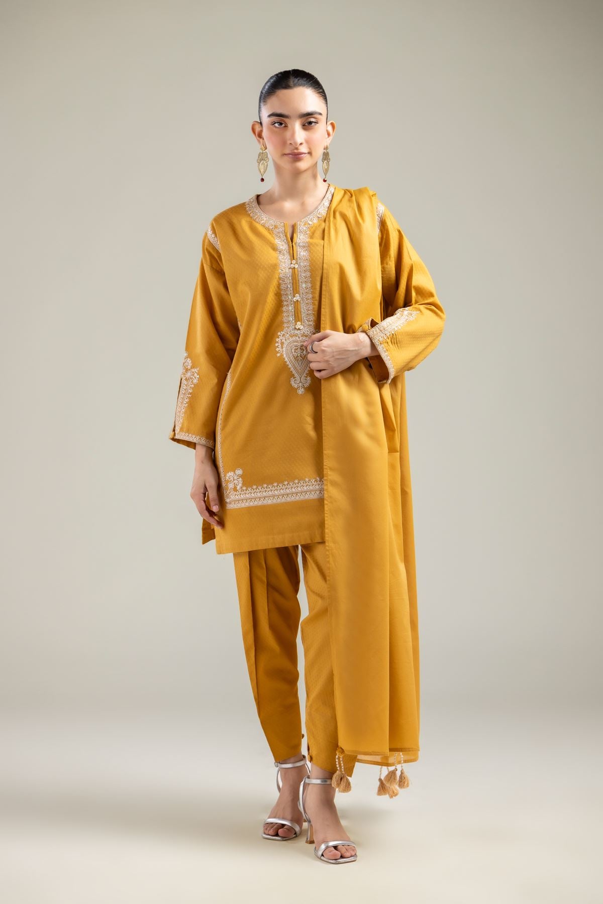 Solid Mustard Shalwar