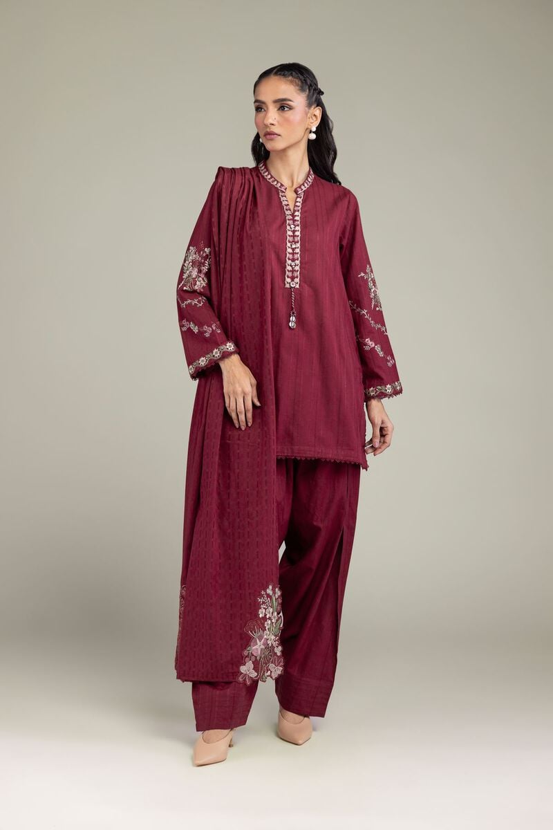 Solid Maroon Shalwar