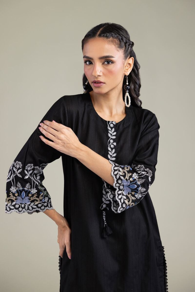 Black Cotton Kurta