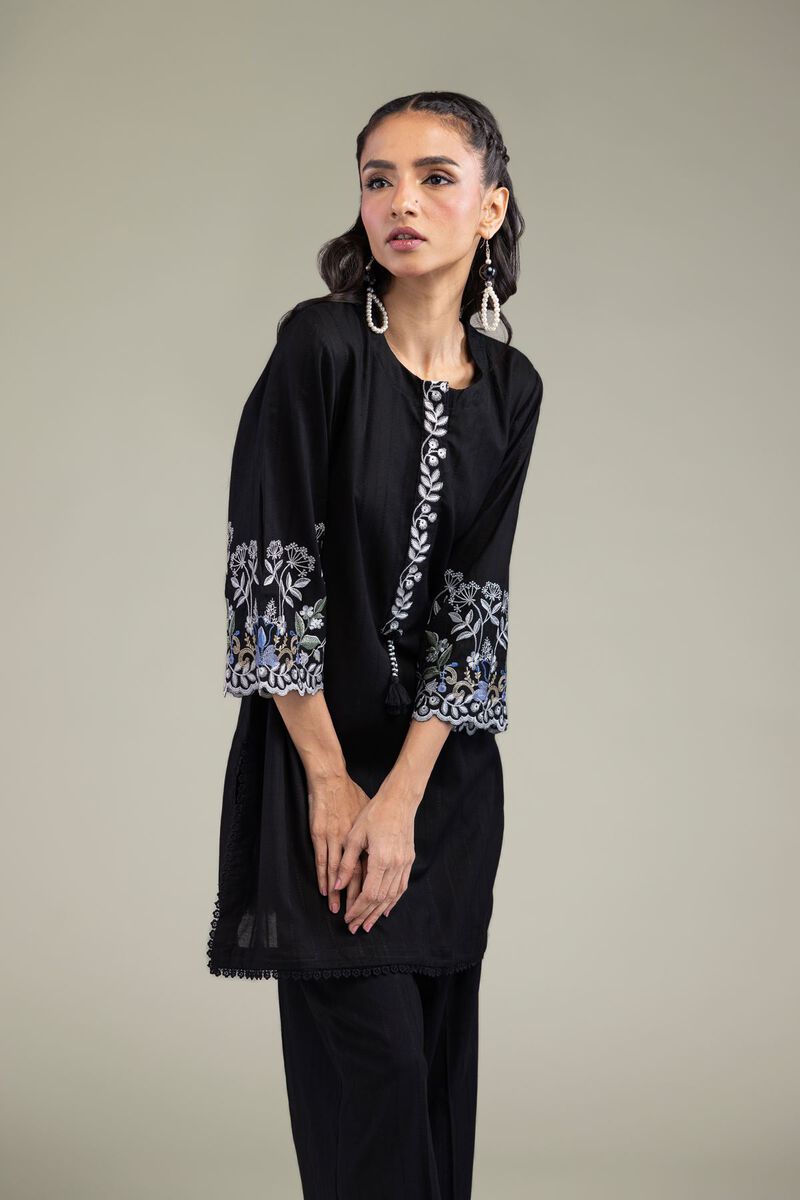 Black Cotton Kurta