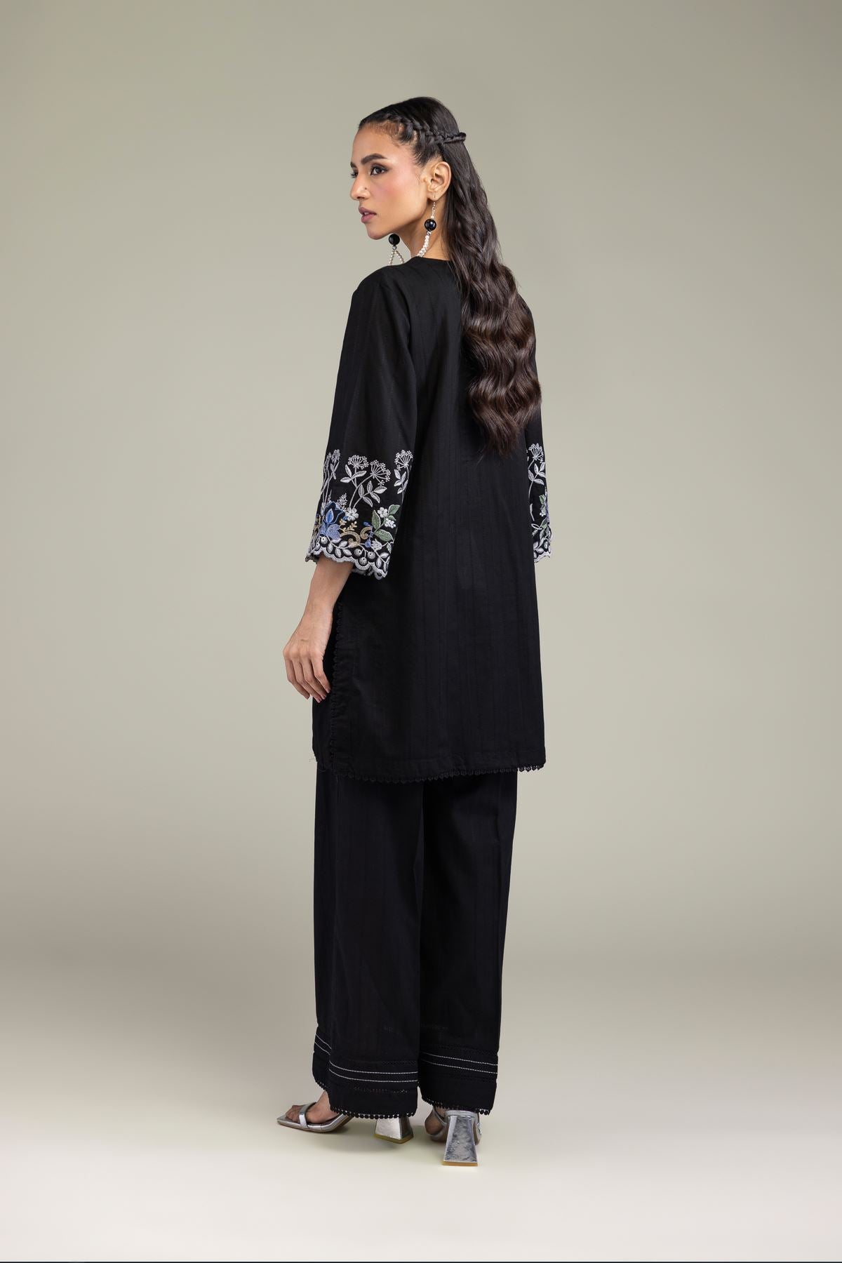 Black Cotton Kurta