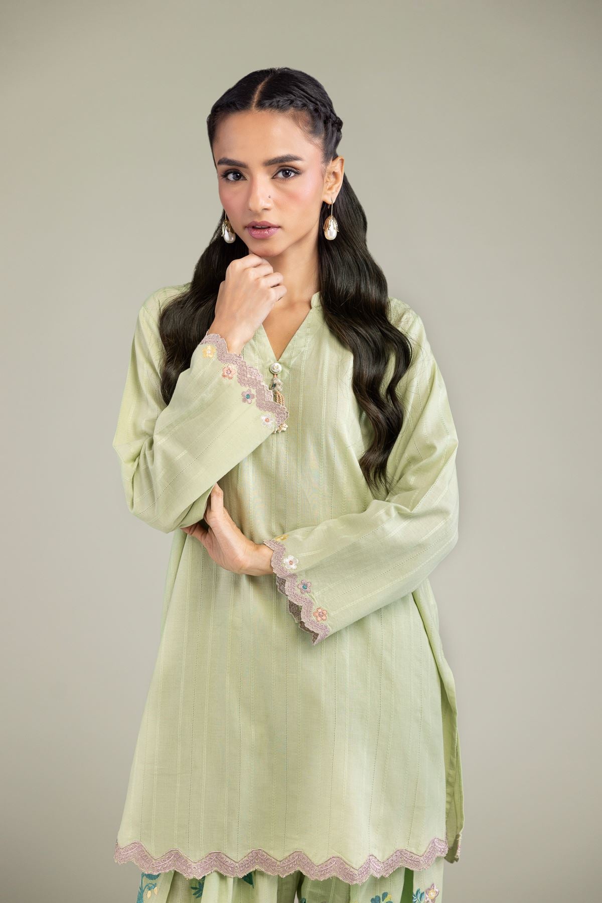 Cotton Band-Collar Kurta