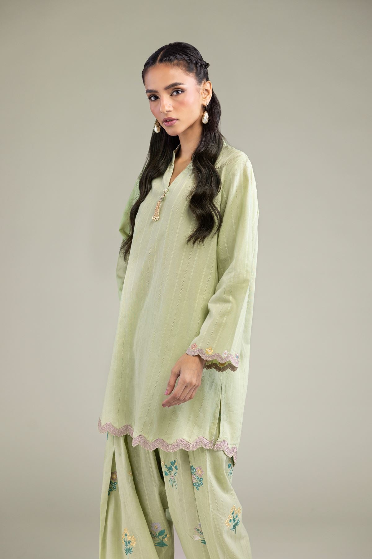 Cotton Band-Collar Kurta