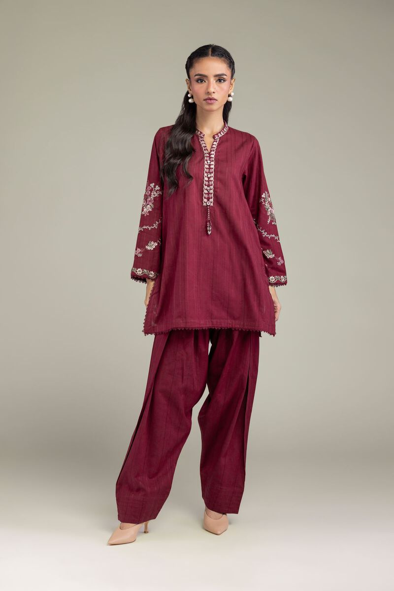 Solid Maroon Shalwar