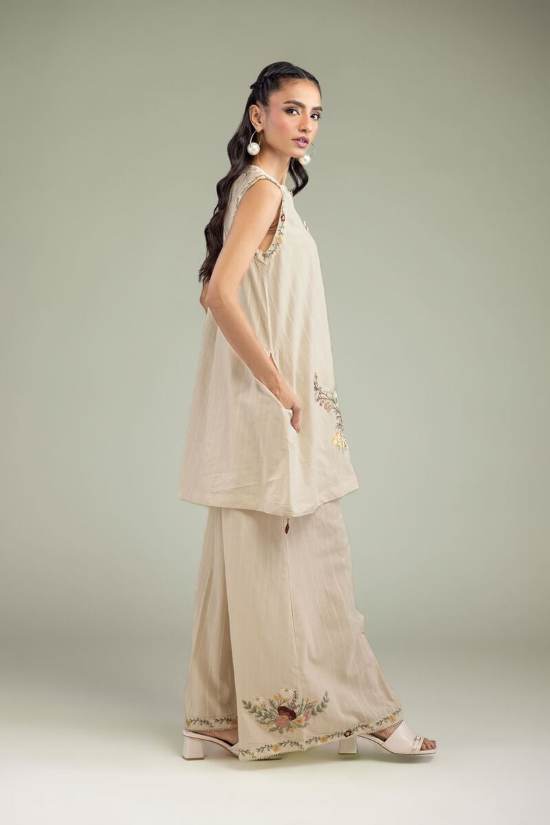 Textured Cotton Pants
