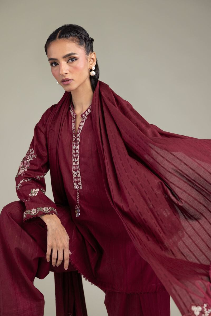 Solid Maroon Shalwar