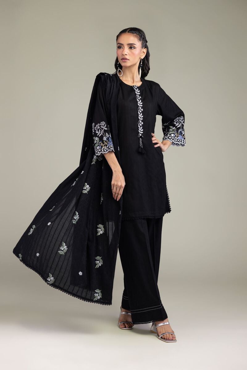 Black Cotton Dupatta